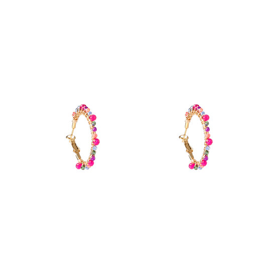 Beaded Glam Hoops - Multicolor