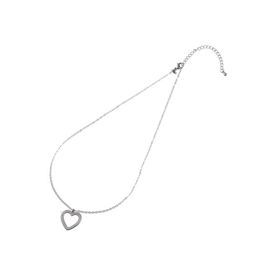 Braided Heart Necklace - Silver