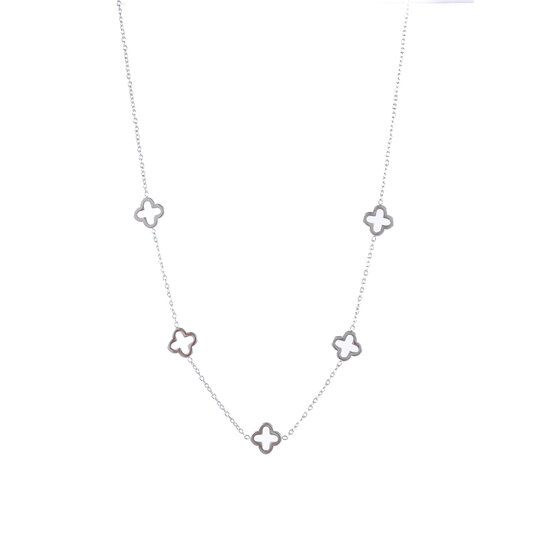 Clover Charm Necklace - Silver