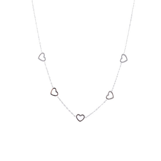 Heart Drop Necklace - Silver