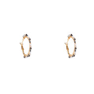 Beaded Glam Hoops - Black and White