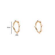 Beaded Glam Hoops - Creme