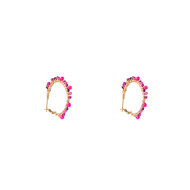 Beaded Glam Hoops - Purple