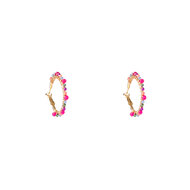 Beaded Glam Hoops - Multicolor