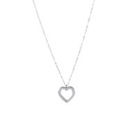 Braided Heart Necklace - Silver