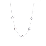 Clover Charm Necklace - Silver